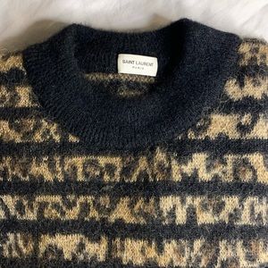 Saint Laurent cheetah stripe men’s sweater